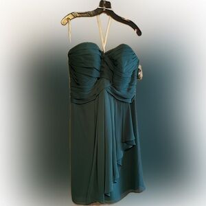 David’s Bridal Juniper Strapless Crinkle Chiffon Dress